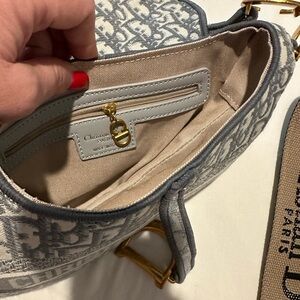 Dior Gray and Gold Shoulder Bag